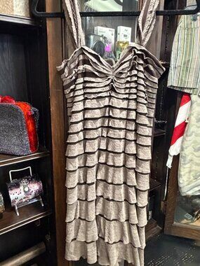 Max Studio Tiered Ruffle Sleeveless Mini Dress Size Medium